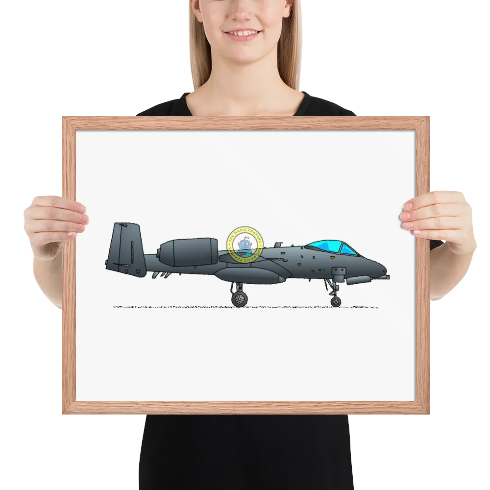 A-10 サンダーボルト II 額入りプリント、ウォートホッグ軍用戦闘機 D079