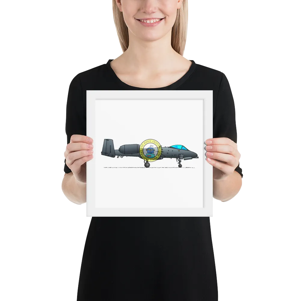 A-10 Thunderbolt II Framed Print, Warthog Military Fighter Jet D079