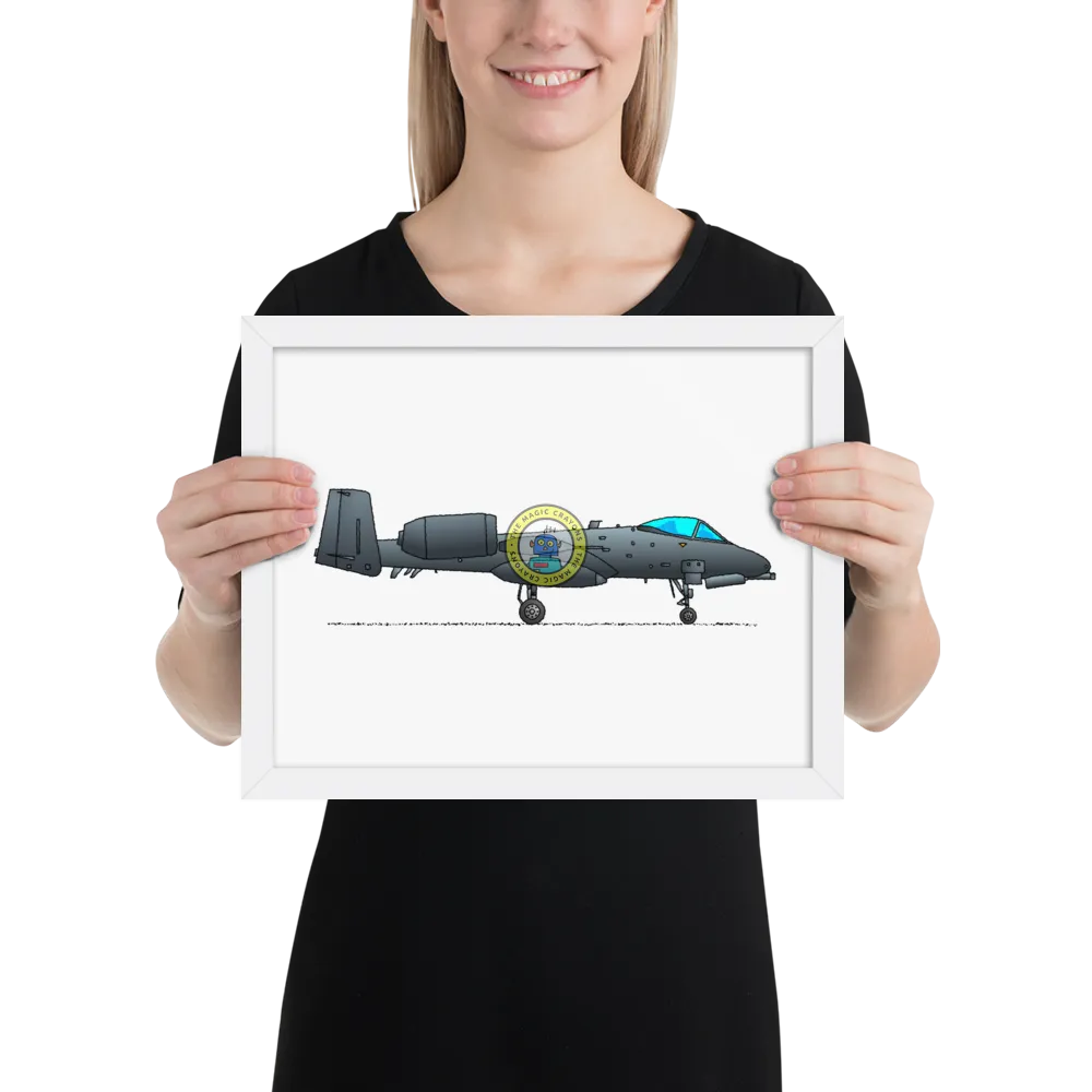 A-10 サンダーボルト II 額入りプリント、ウォートホッグ軍用戦闘機 D079