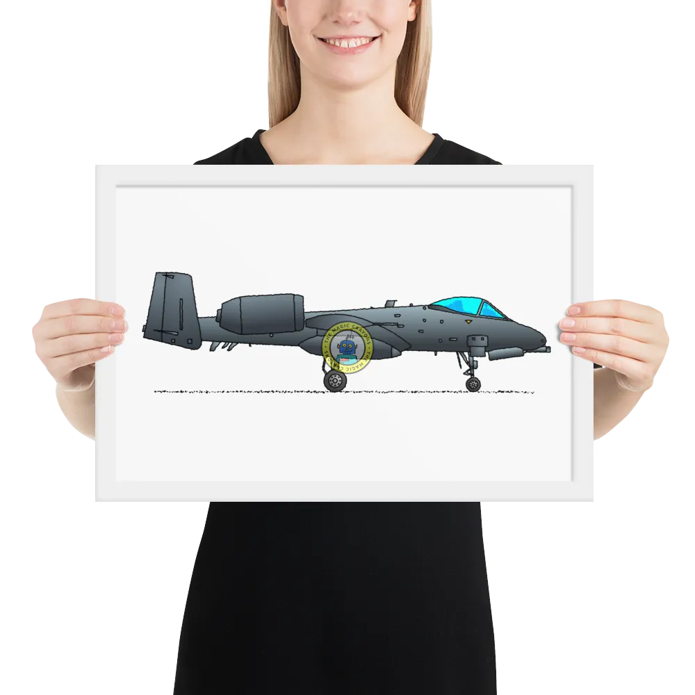 A-10 サンダーボルト II 額入りプリント、ウォートホッグ軍用戦闘機 D079