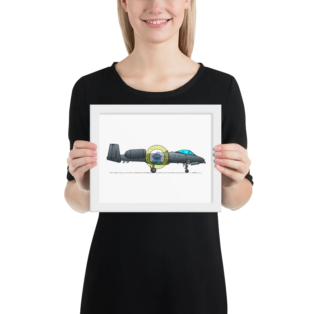 A-10 サンダーボルト II 額入りプリント、ウォートホッグ軍用戦闘機 D079