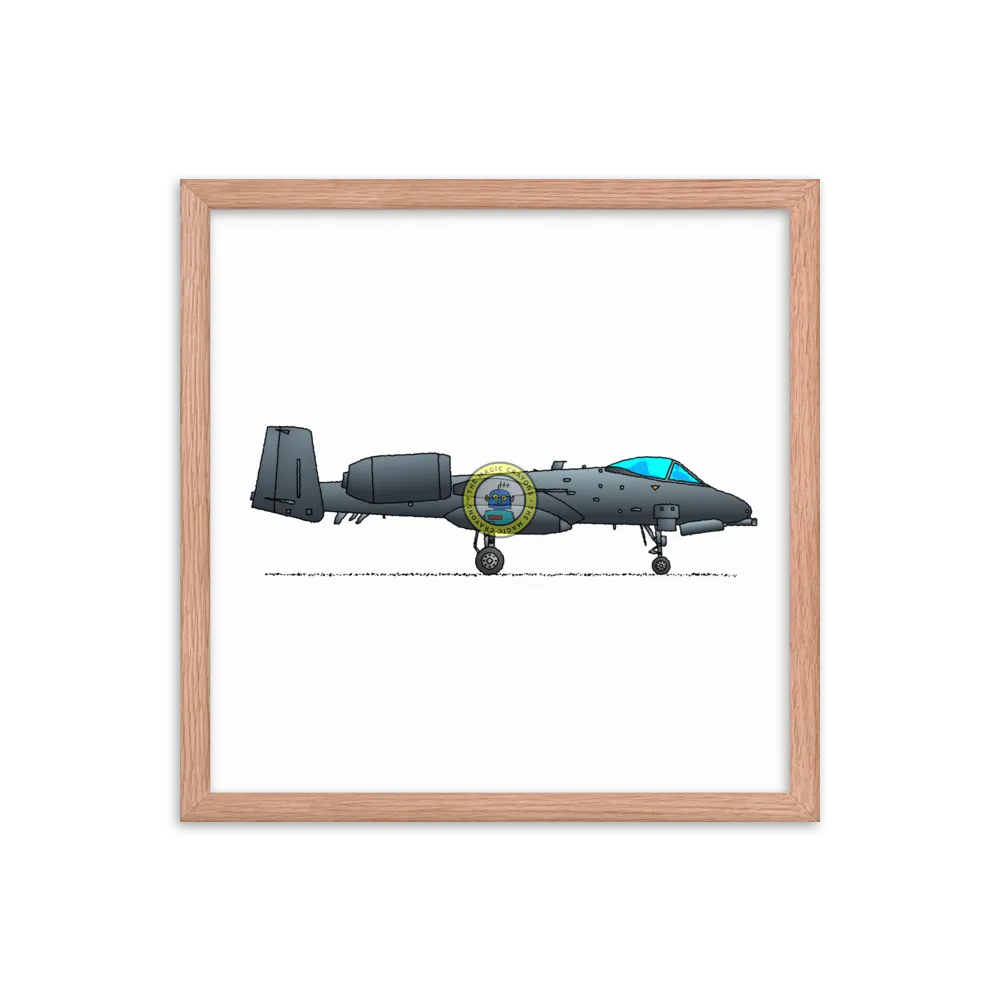 A-10 Thunderbolt II Framed Print, Warthog Military Fighter Jet D079