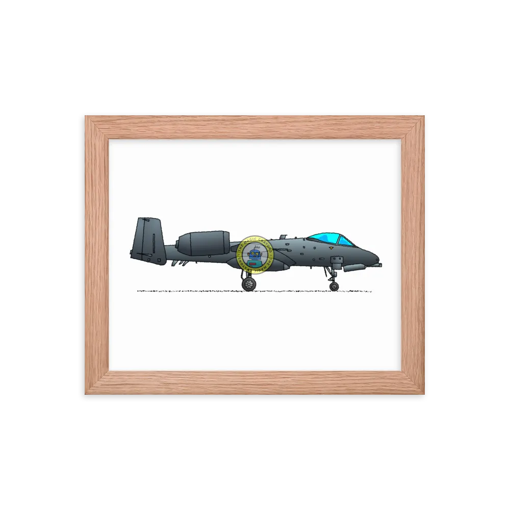 A-10 Thunderbolt II Framed Print, Warthog Military Fighter Jet D079