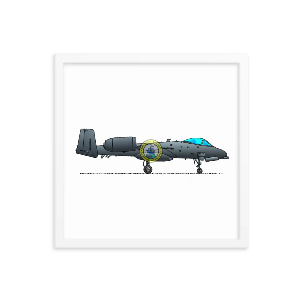 A-10 Thunderbolt II Framed Print, Warthog Military Fighter Jet D079