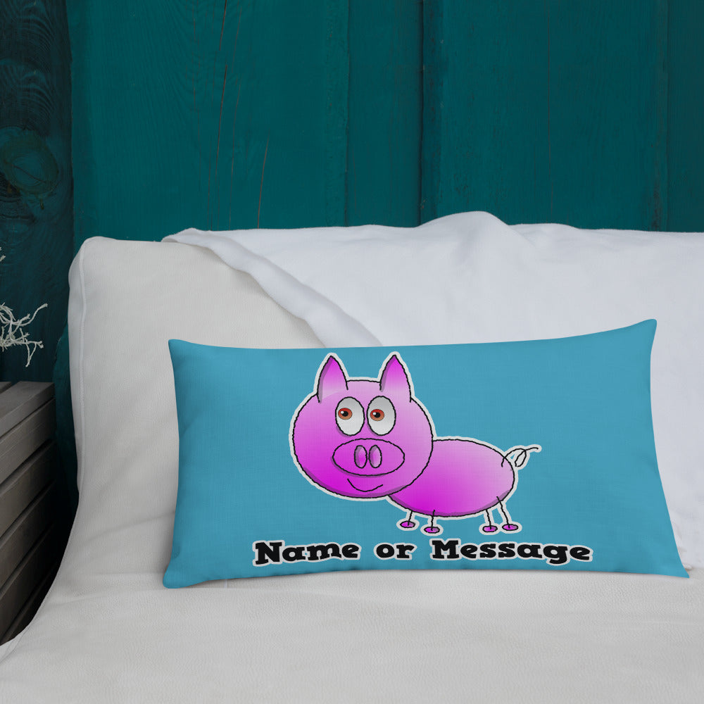 Pink Piglet Pillow. Custom Pig Cushion. Farmhouse Style Decor P006