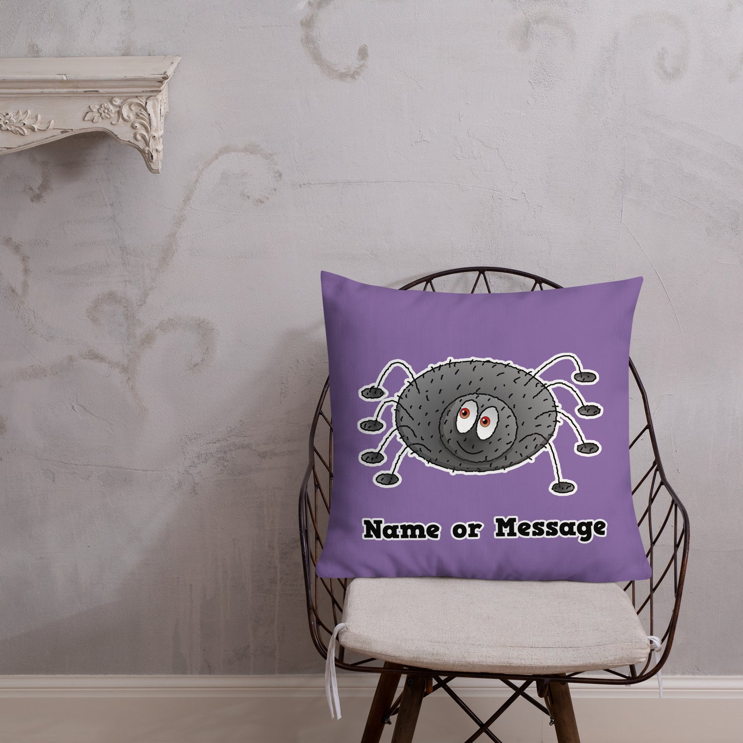 Purple Spider Pillow Cushion, Personalized P005