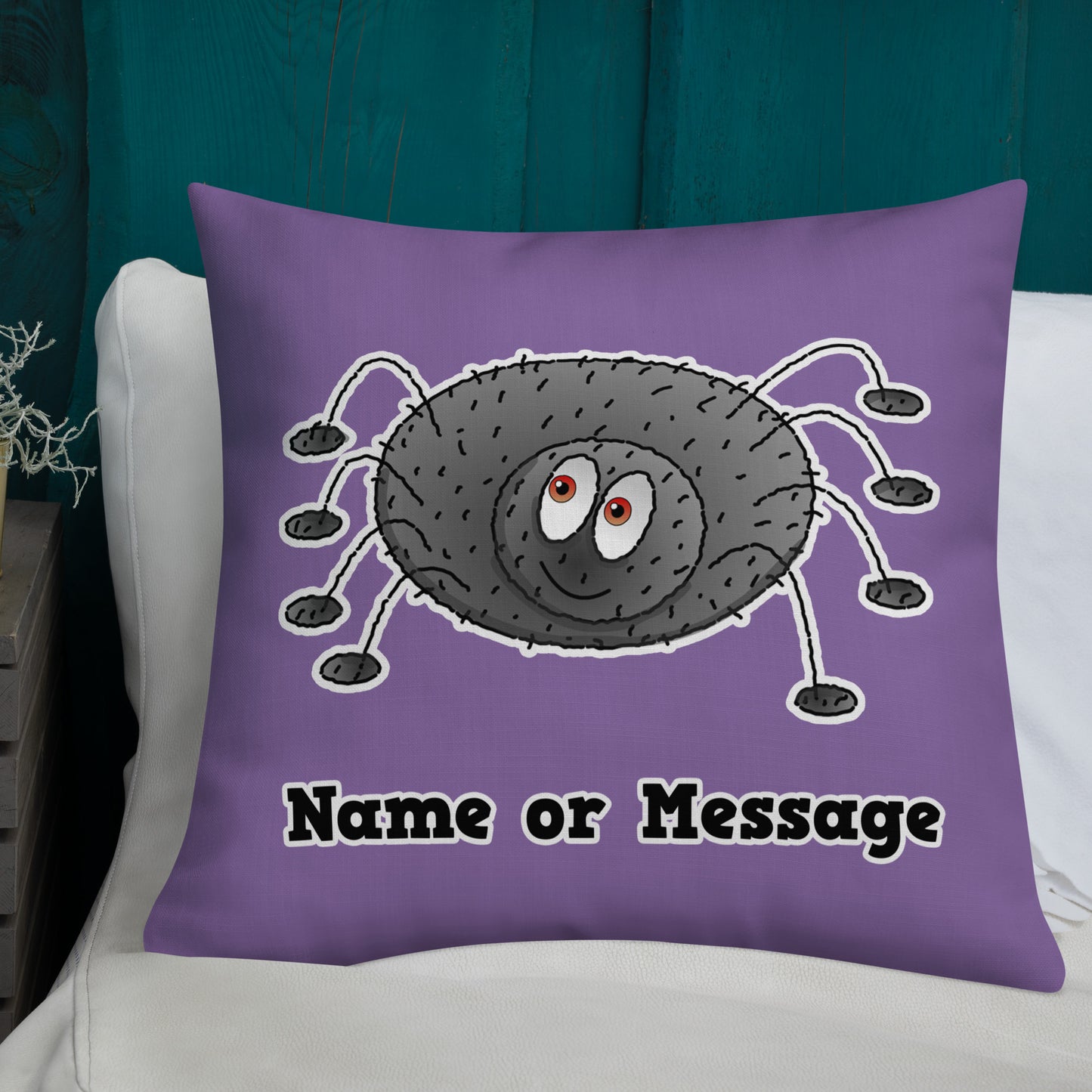 Purple Spider Throw Pillow Cushion. Cute Home Decor Accent P005
