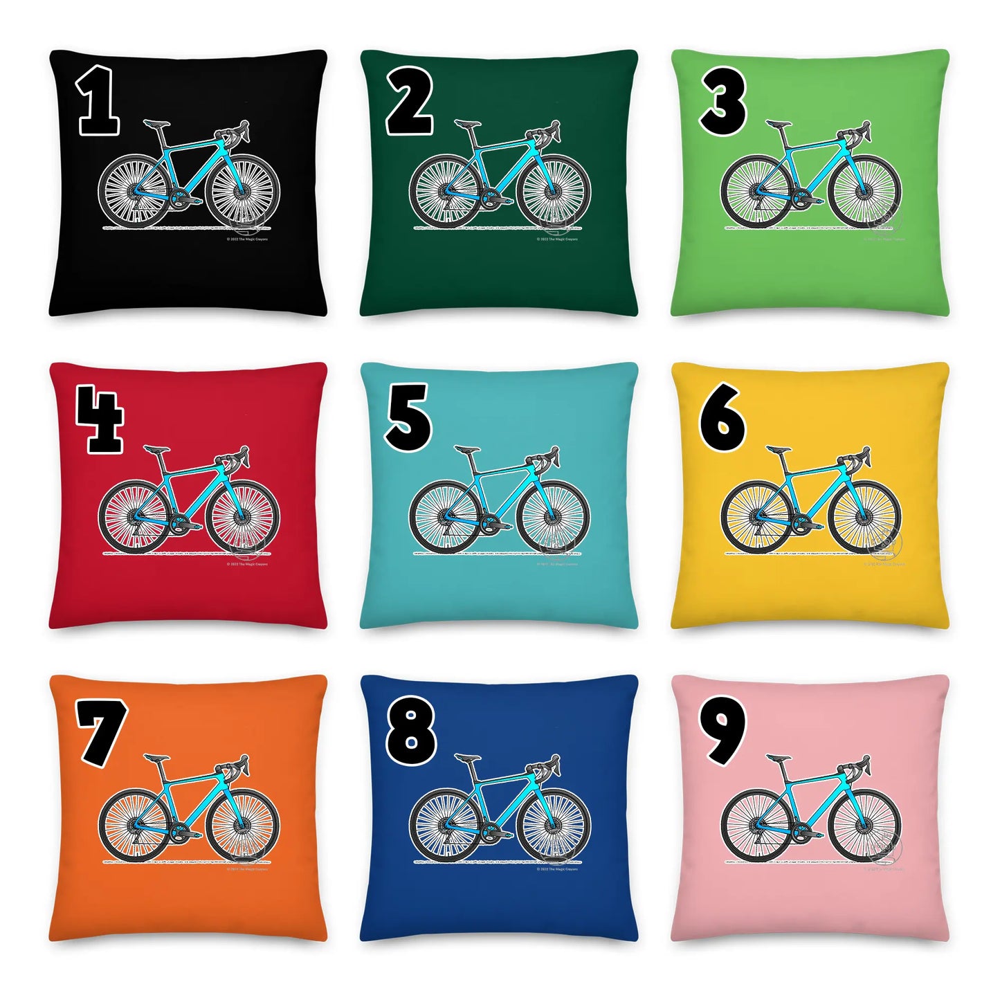 Bicycle Pillow, Custom Bike Cushion. Racing Road Cyclist Gravel P004