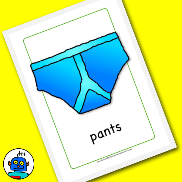 English Clothing Flash Cards | Digital Download