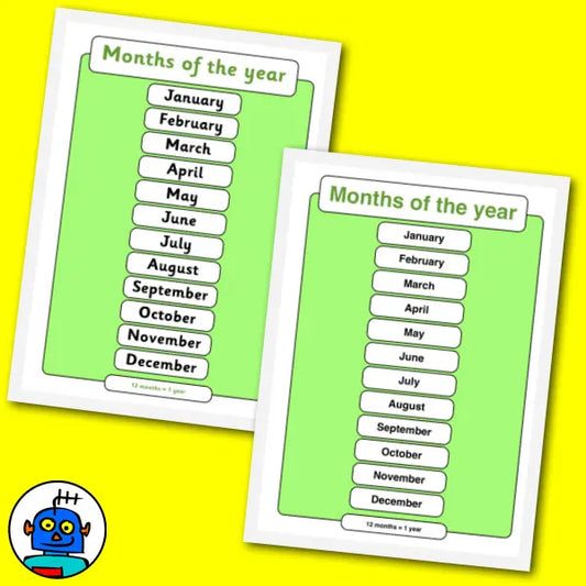 Months Of The Year Classroom Posters In Jolly Phonics Font | Digital Download
