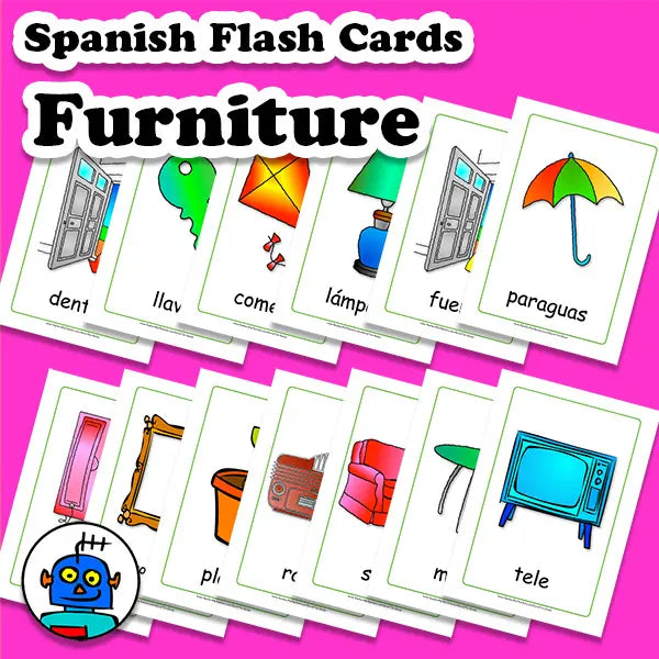 Spanish Furniture Flash Cards | Digital Download