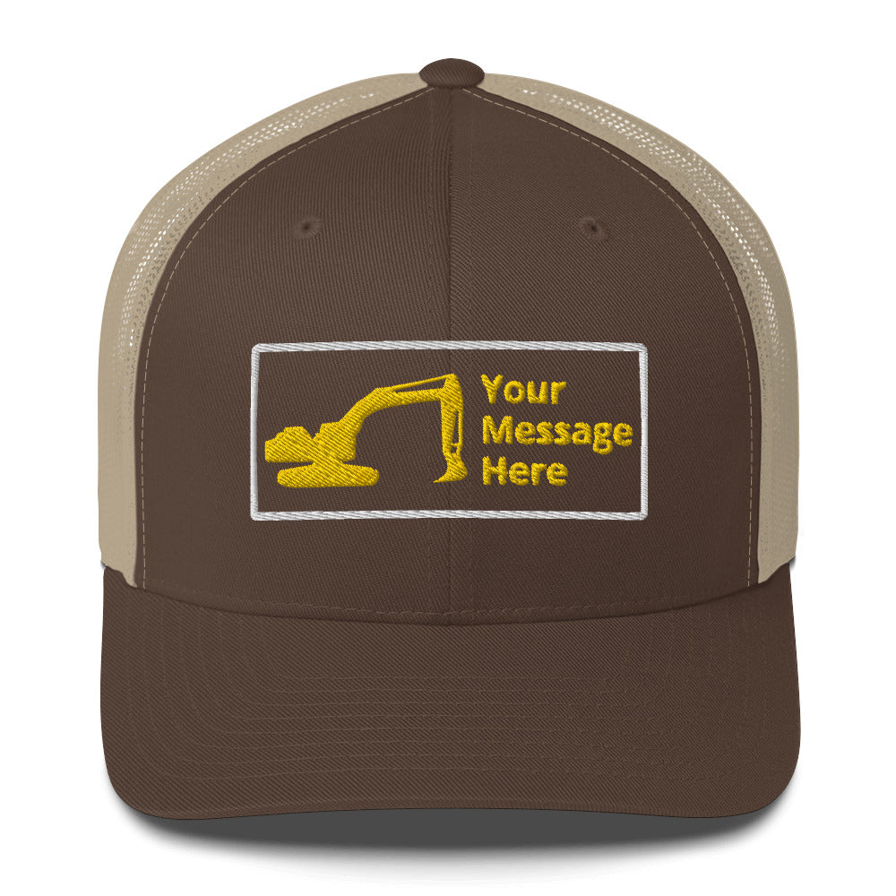 Excavator Truckers Cap, Adult, Personalized C031