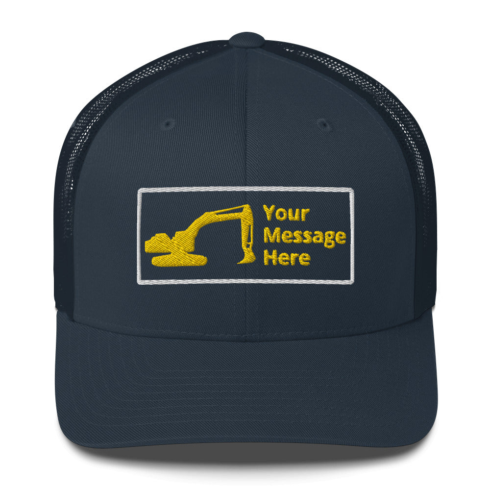 Excavator Truckers Cap, Adult, Personalized C031