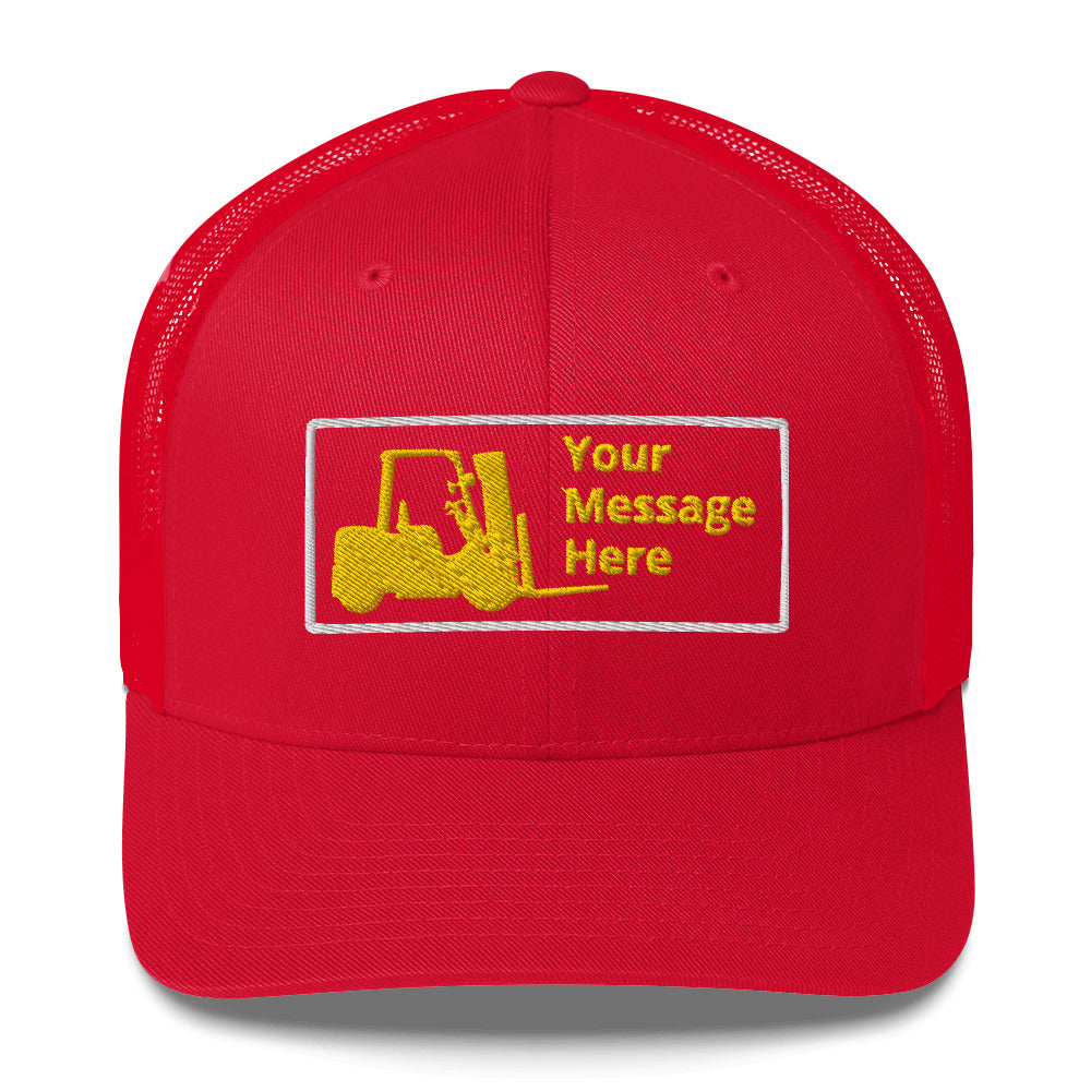 Custom Forklift Truck Cap. Hat for Licensed Operator Drivers C028