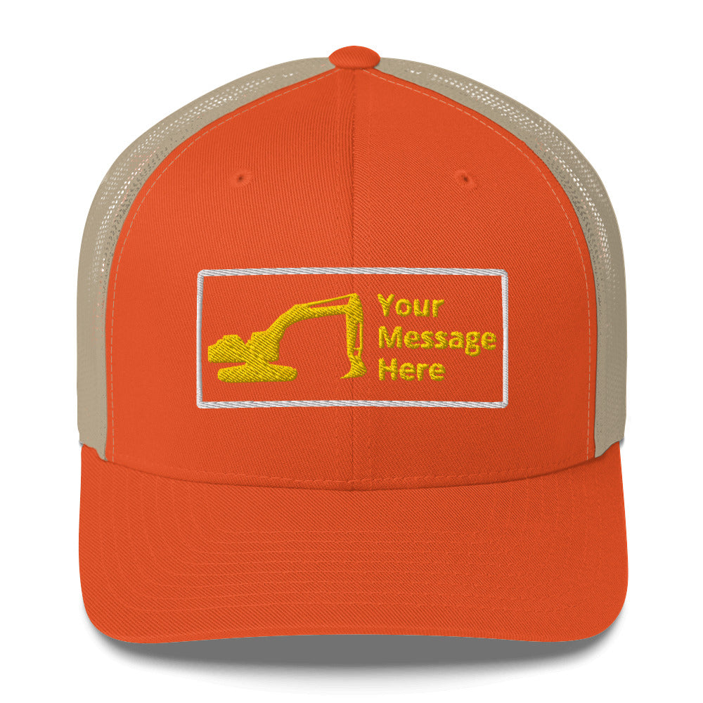 Excavator Truckers Cap, Adult, Personalized C031