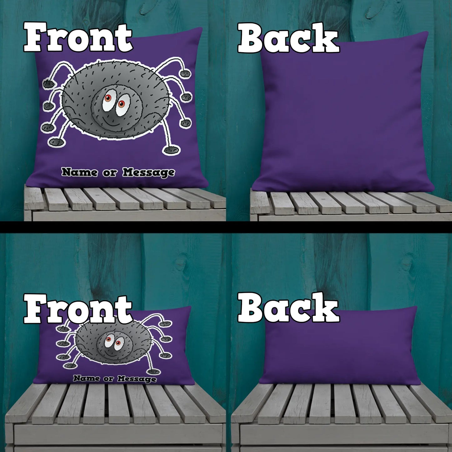 Purple Spider Throw Pillow Cushion. Cute Home Decor Accent P005