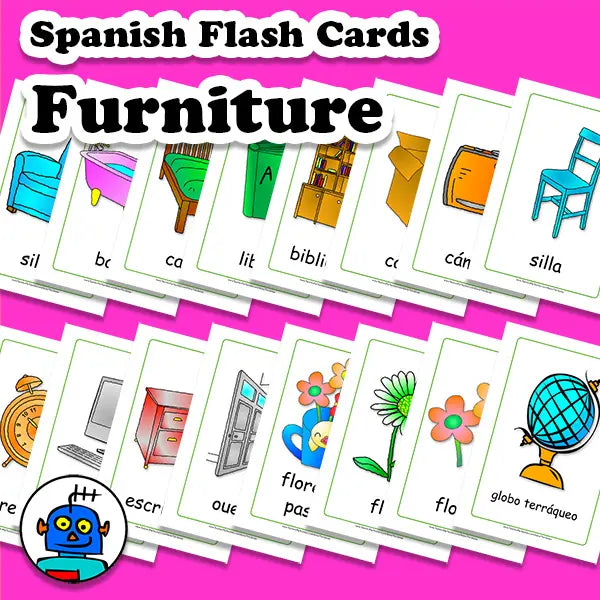 Spanish Furniture Flash Cards | Digital Download