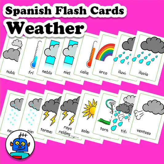 Spanish Weather Flash Cards | Digital Download