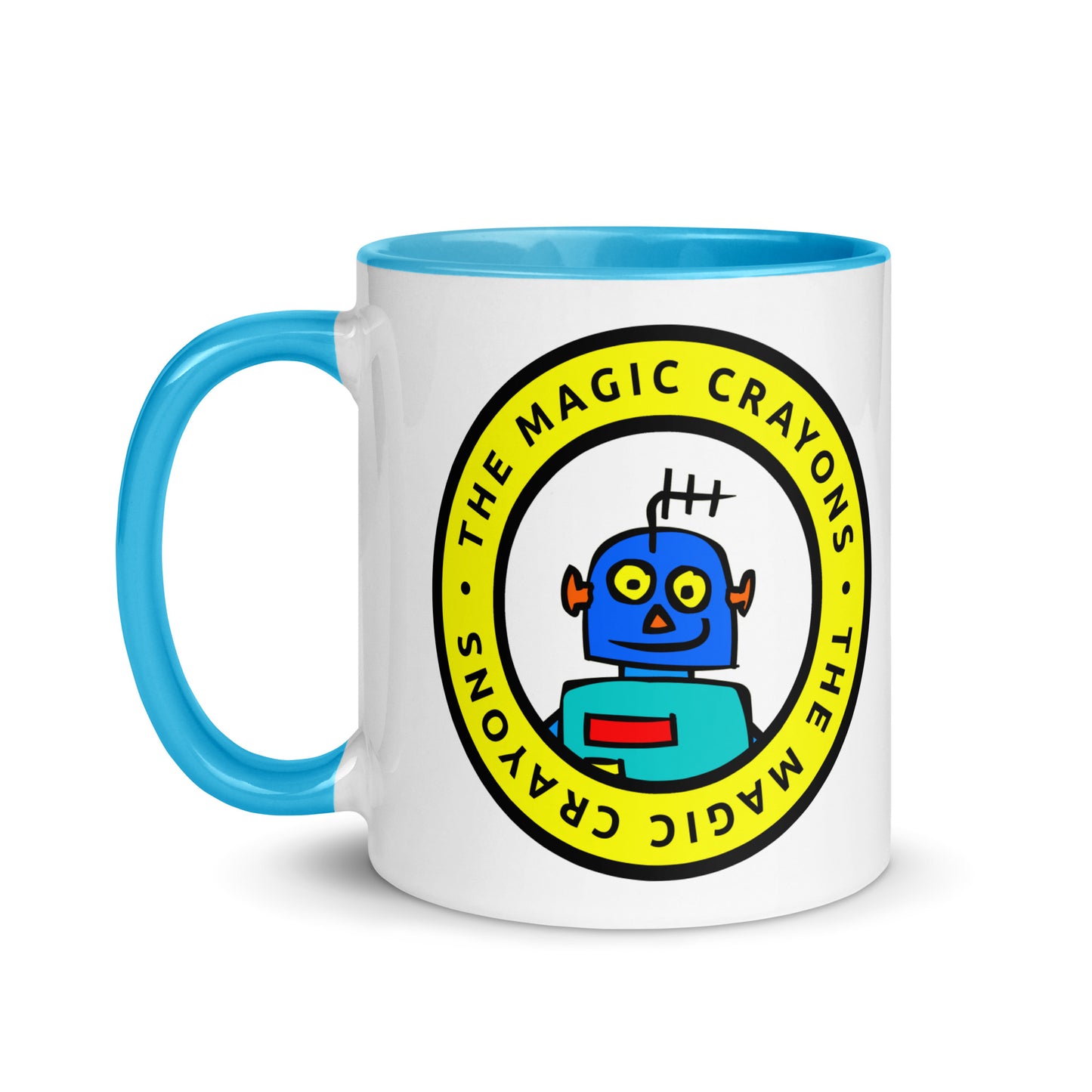 The Magic Crayons Official Robot Mug. Ceramic Cup 6 Colors Inside M071