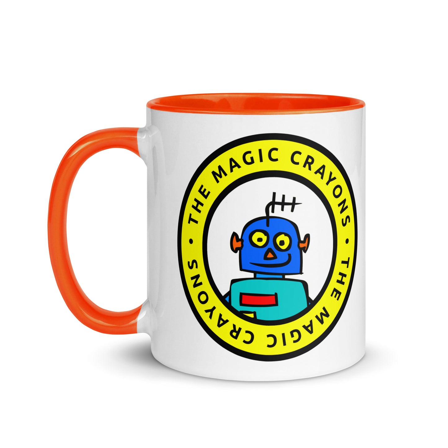 The Magic Crayons Official Robot Mug. Ceramic Cup 6 Colors Inside M071