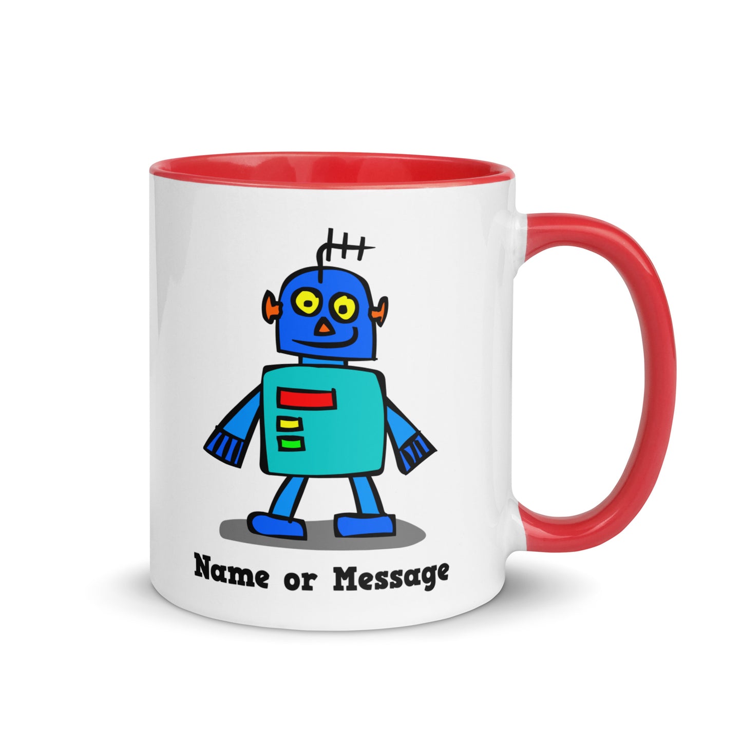 Custom Blue Robots Mug. 6 Colors. Teacher Appreciation Day Gift M035