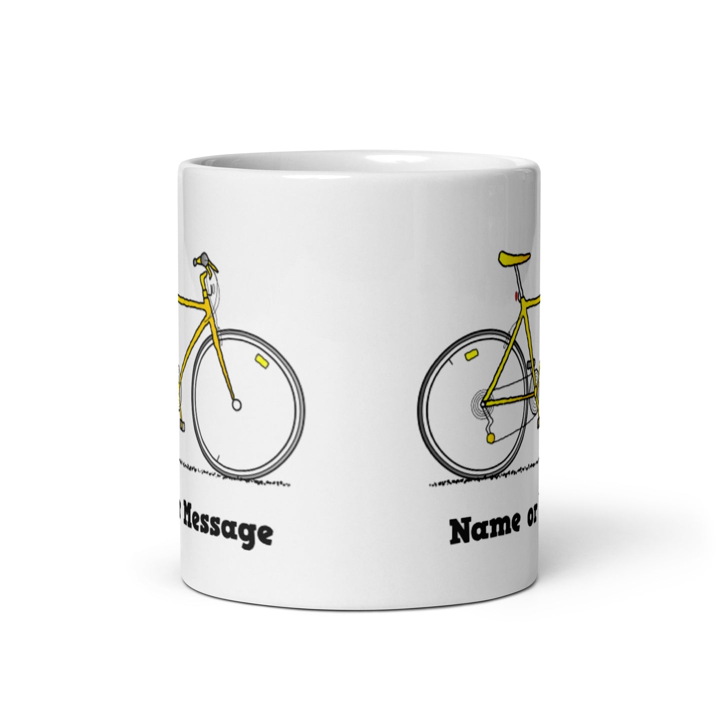 Personalised Yellow Bicycle Mug