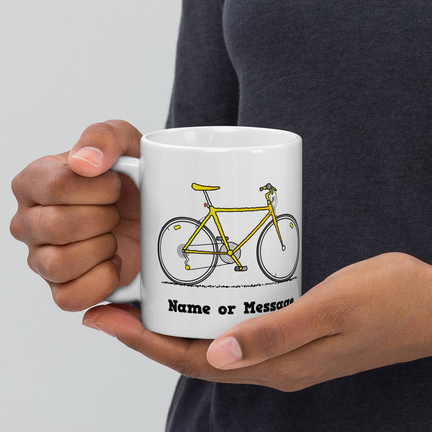 Personalised Yellow Bicycle Mug