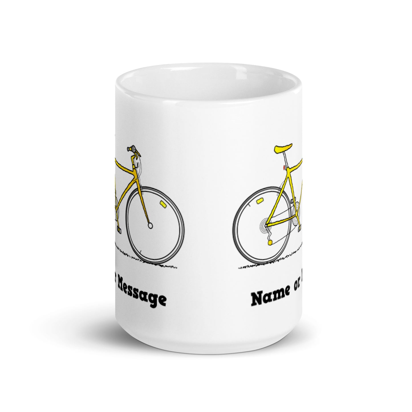 Personalised Yellow Bicycle Mug