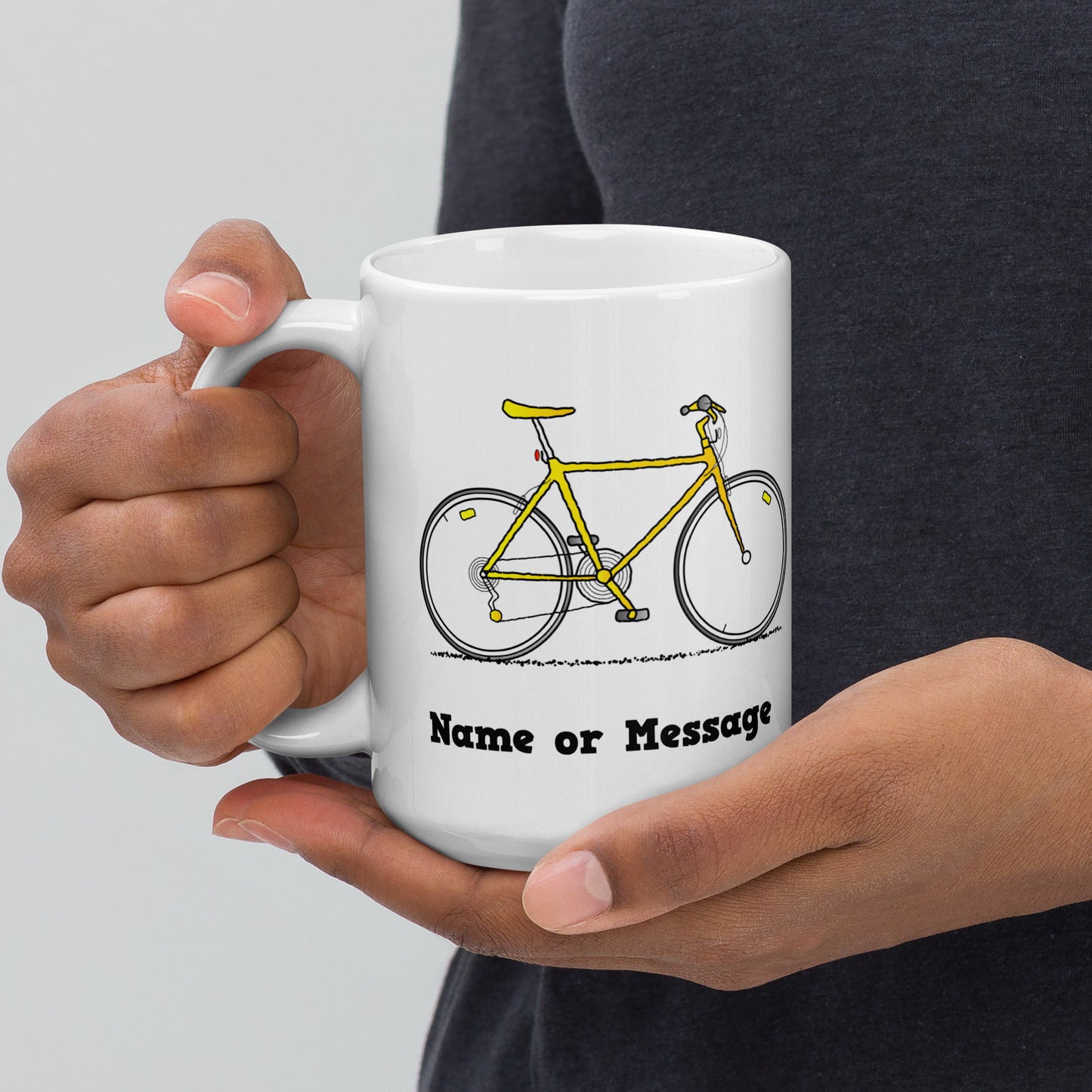 Personalised Yellow Bicycle Mug