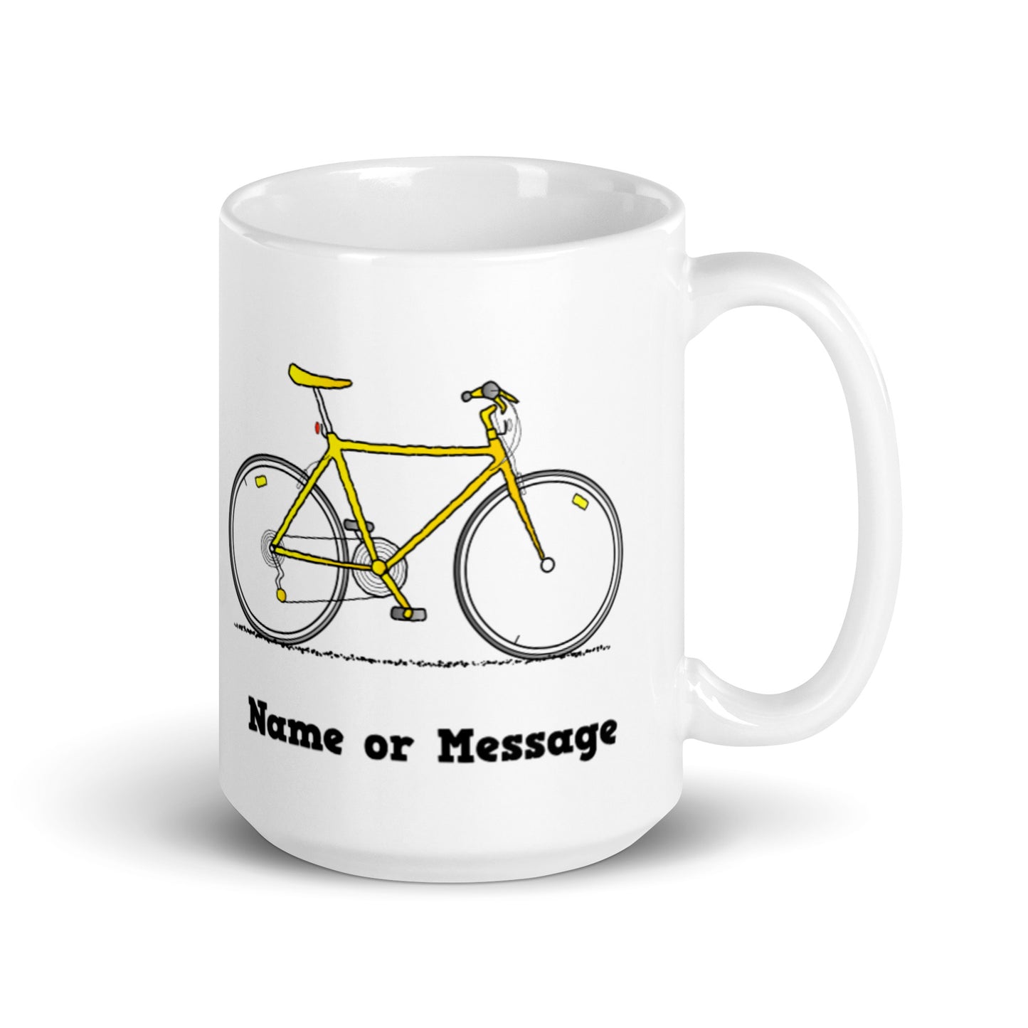 Personalised Yellow Bicycle Mug